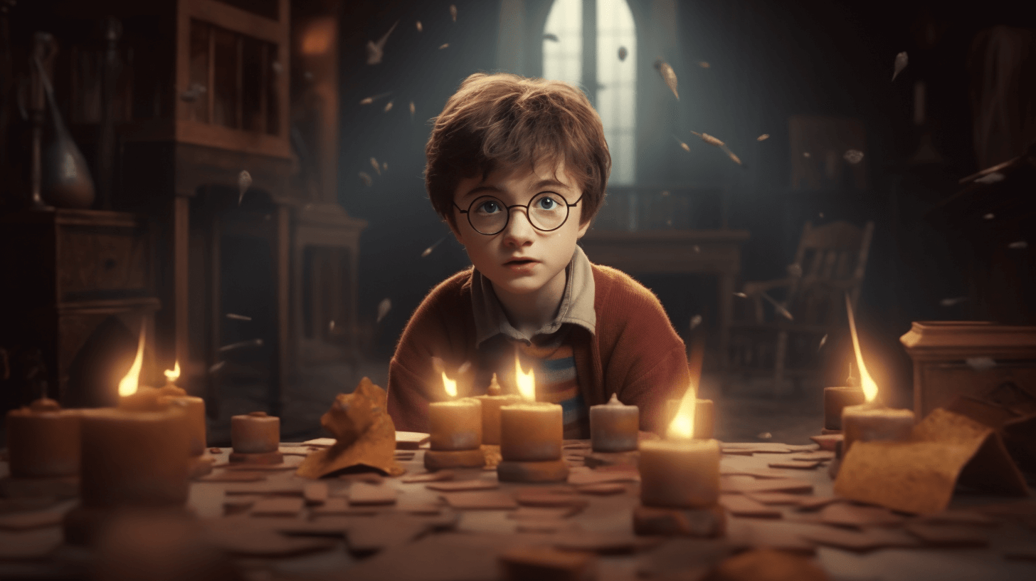 A photo of Harry Potter as a kid