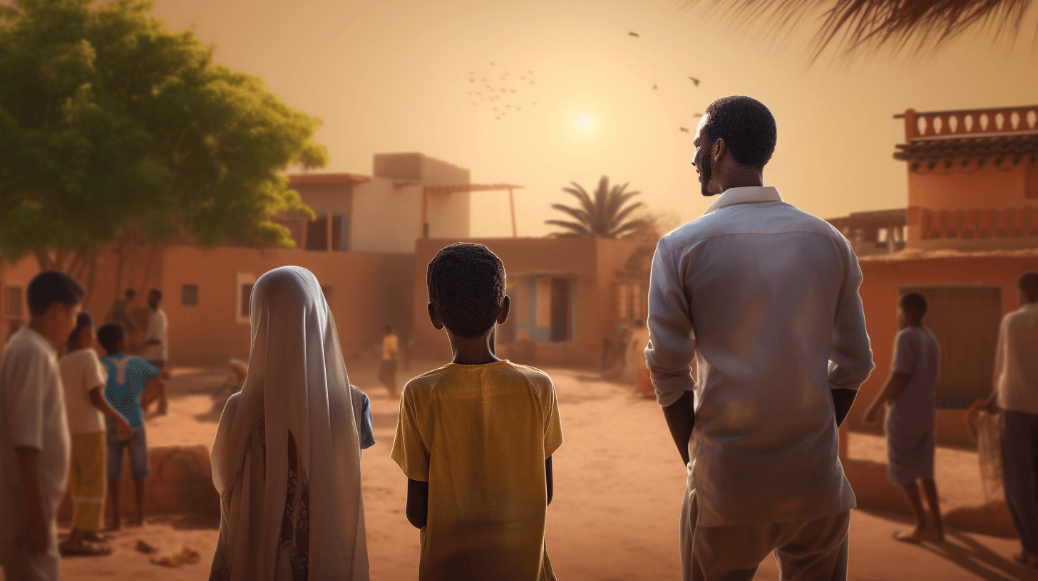 residents in sudan, a family in sudan