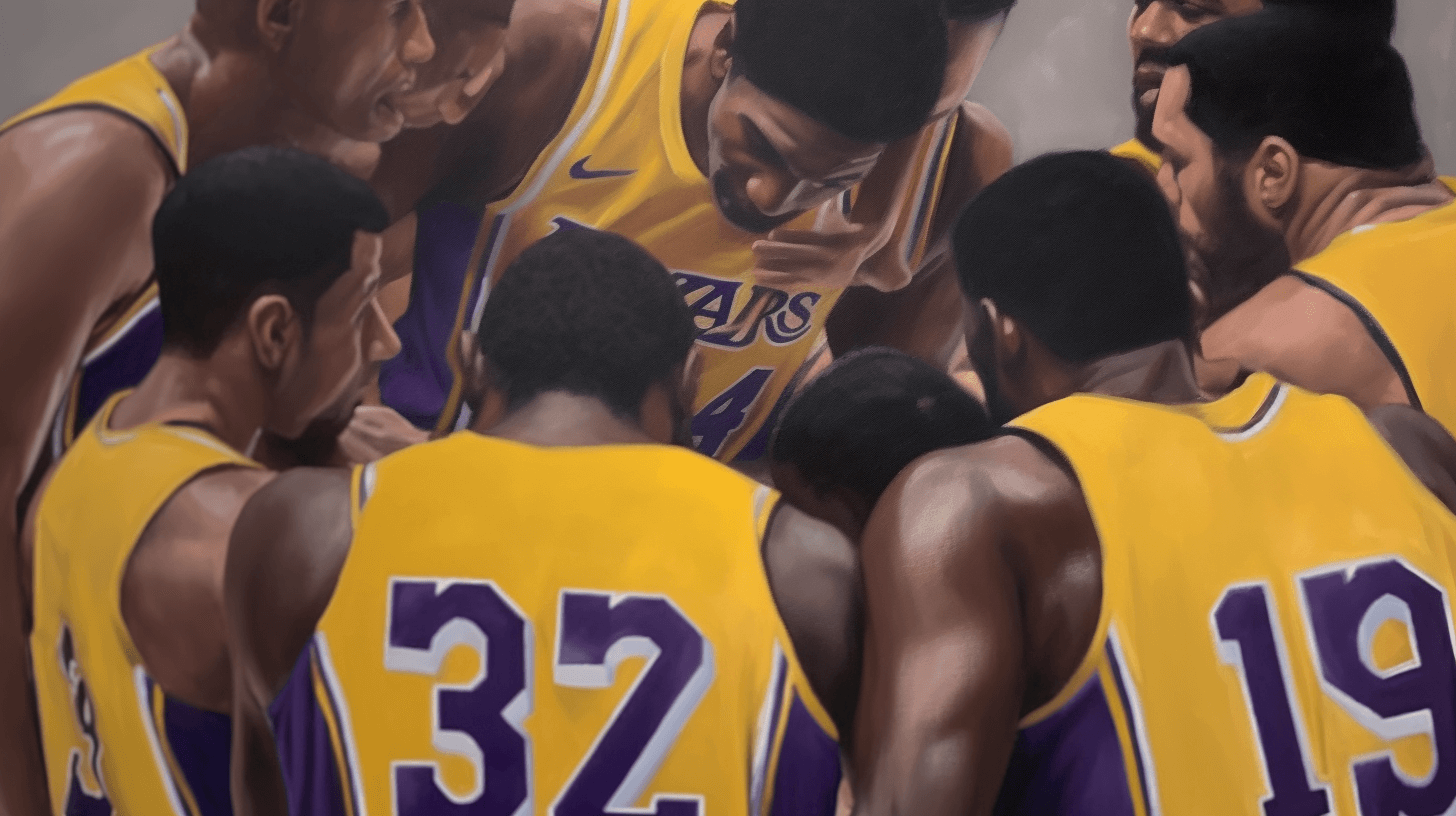 NBA Lakers Team during training