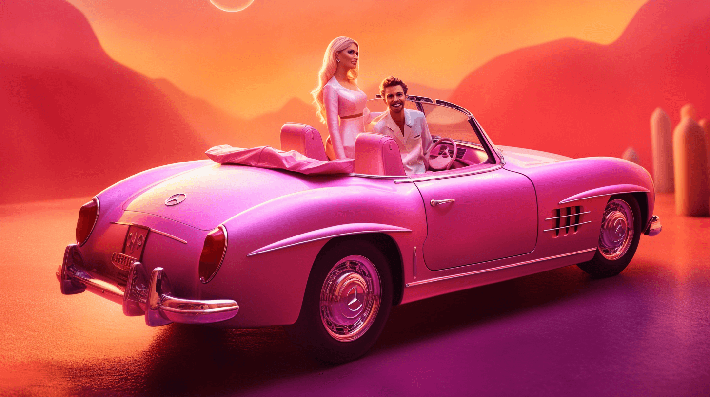 Barbie and ken driving
