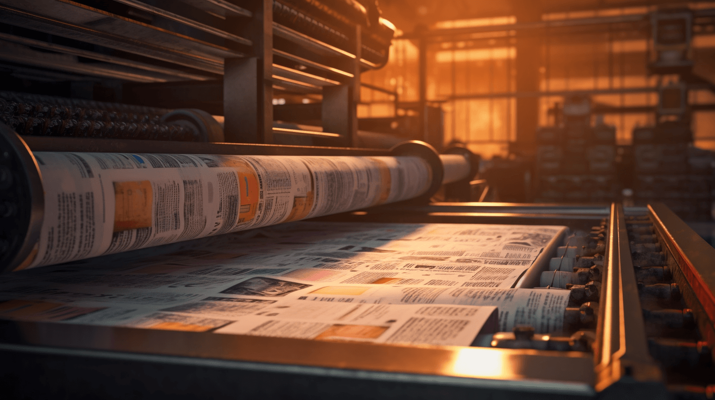 a newspaper printing