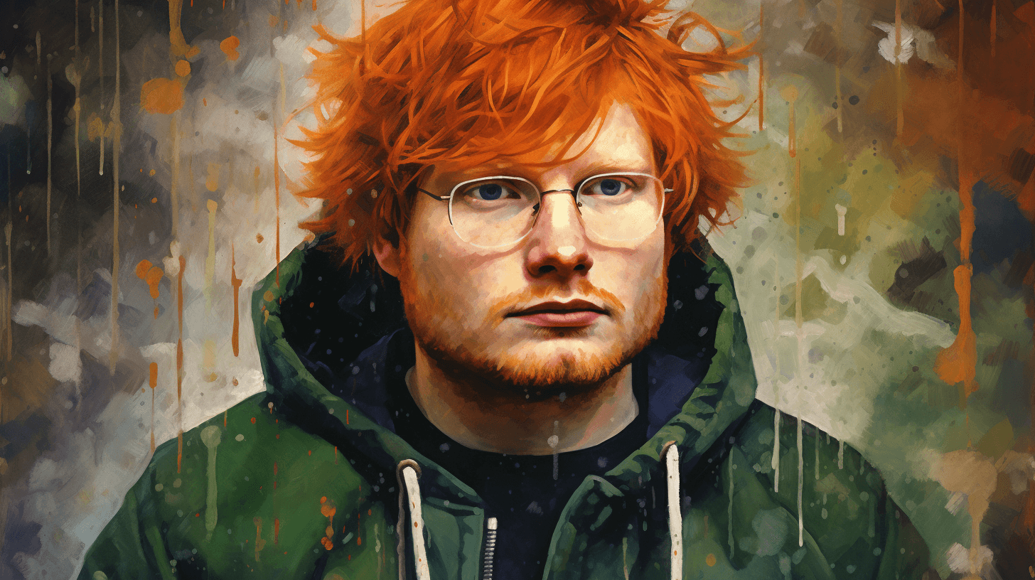 a oil painting on Ed Sheeran.