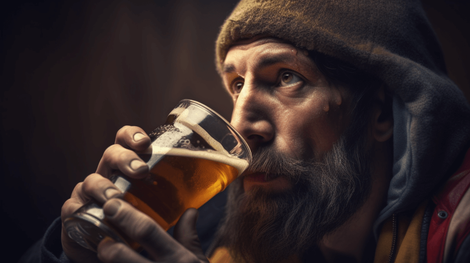 a man drinking beer