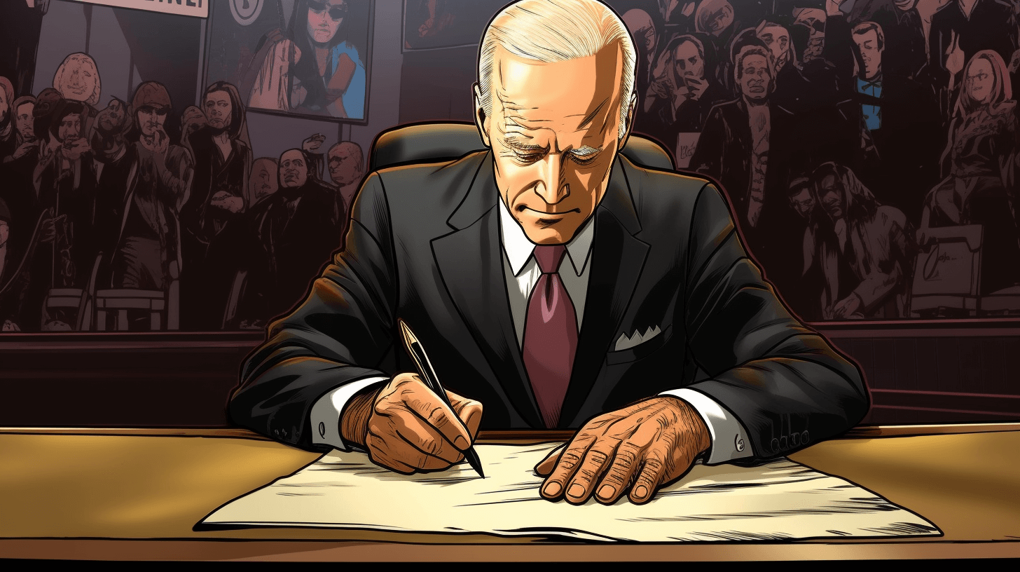Joe Biden signing a document