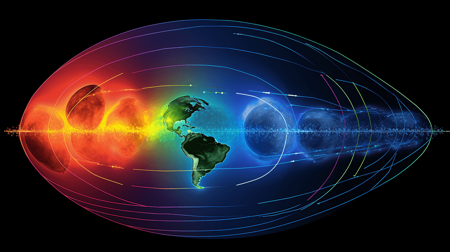 A graphic design of earth's ozone layer