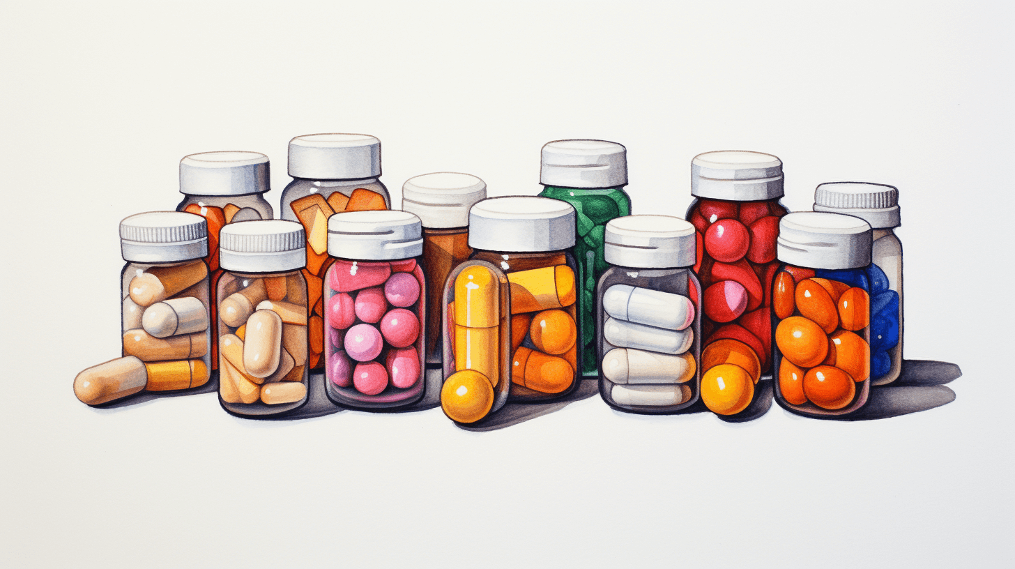 A drawing of medical pills