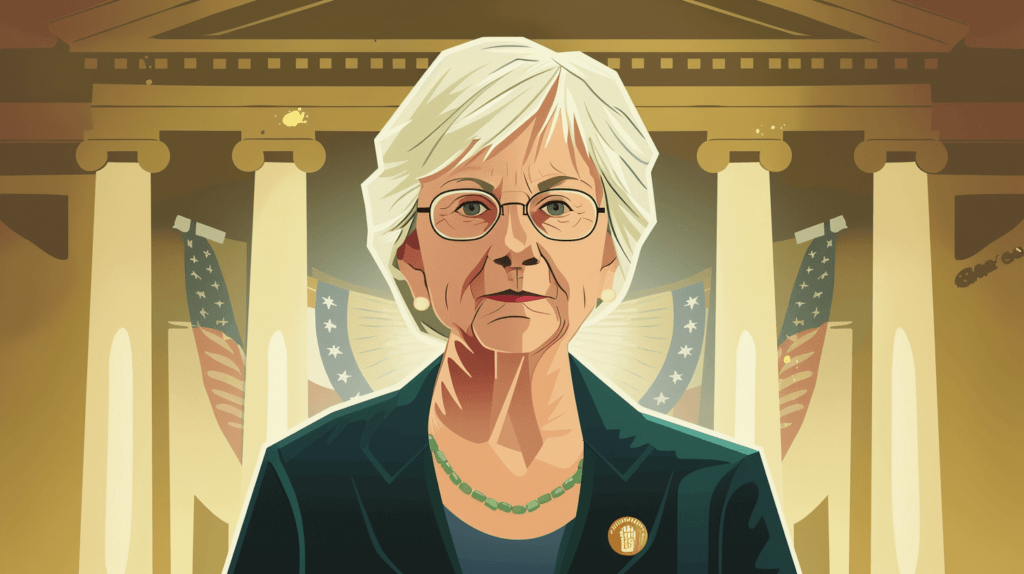 An image Illustration of of Janet L Yellen